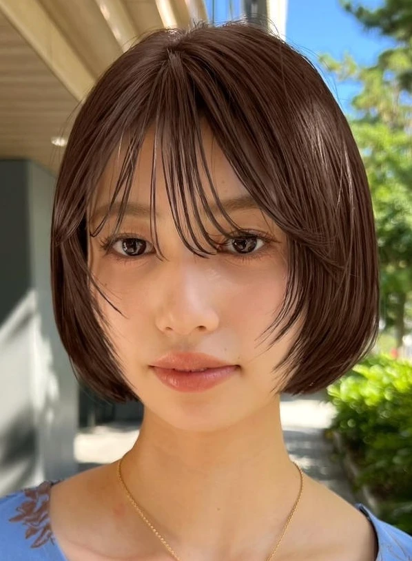 艶カラーとは ツヤカラー ブラウン レイヤーボブ