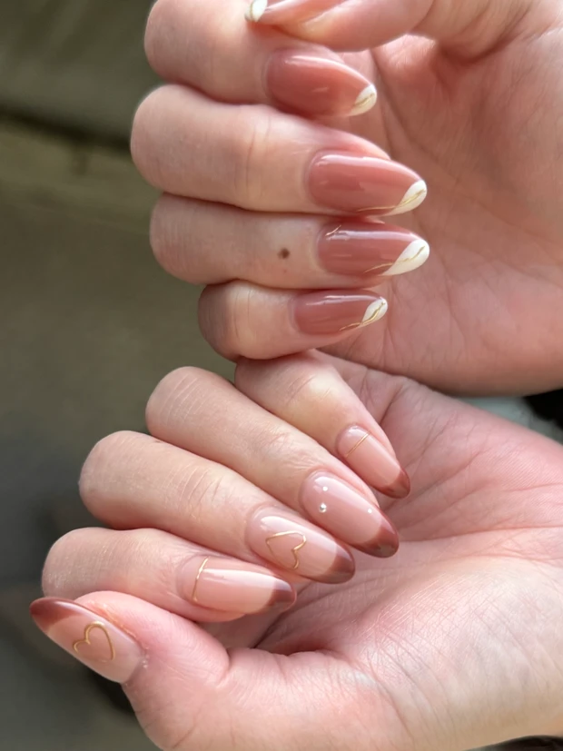 ジェルネイル、バレンタインネイル、ネイルデザイン