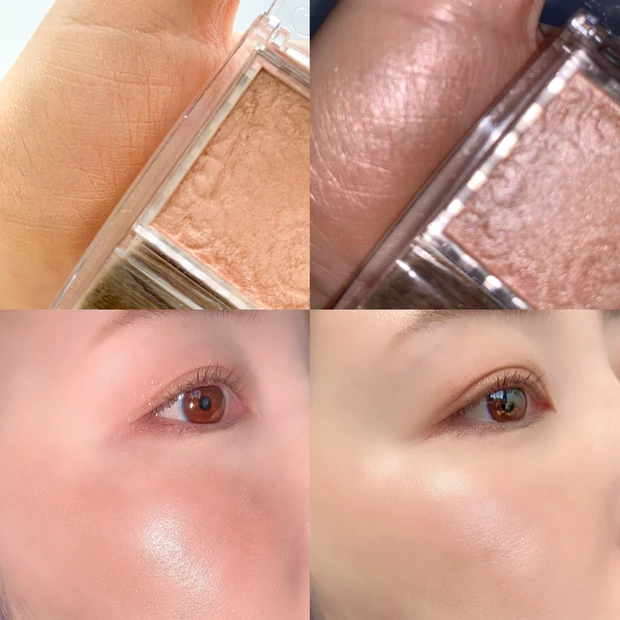 セザンヌ パールグロウハイライト 02 ロゼベージュ イエベ おすすめ 頬 スウォッチ