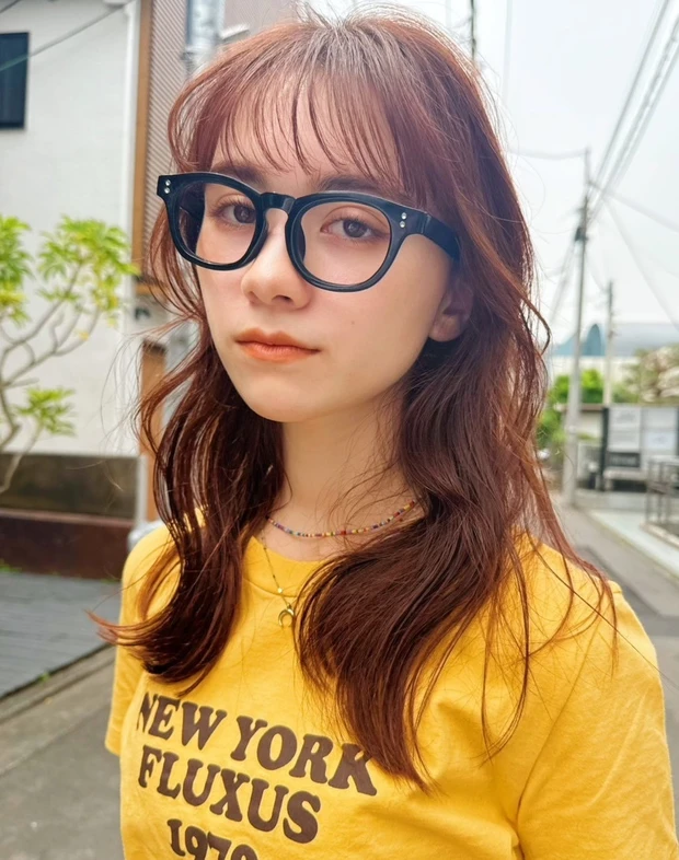 ヘアカタログ ミディアム ミディアムヘア 前髪あり サイド