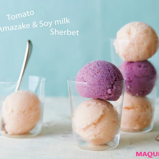ひんやり爽やか、ダイエットにも美容にもうれしい！トマトの甘酒豆乳シャーベ…