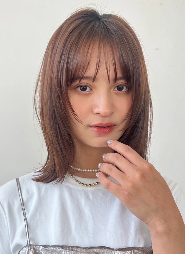 ヘアカタログ ロブ ロブヘア 前髪あり カットのポイント