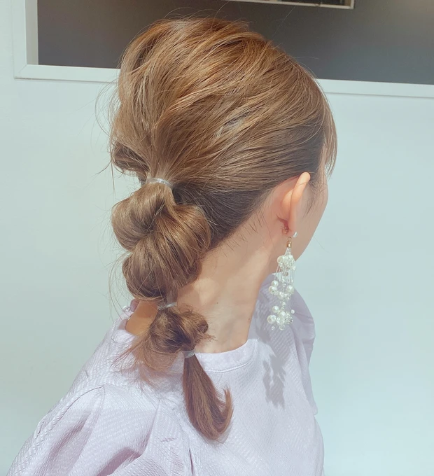 《中級編ヘアアレンジ》ねじって引き出して、可愛く立体的に。崩れにくさも抜群！マスクスタイルにもぴったりなヘアスタイル。_9_1