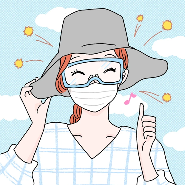 花粉 肌荒れ くしゃみ 鼻水 目のかゆみ 花粉症 予防法 ベースメイク