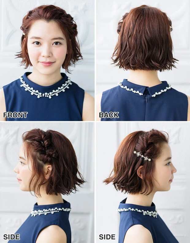 ボブ ヘアアレンジ くるりんぱで簡単にできる、結婚式や二次会におすすめの華やかアレンジ_2