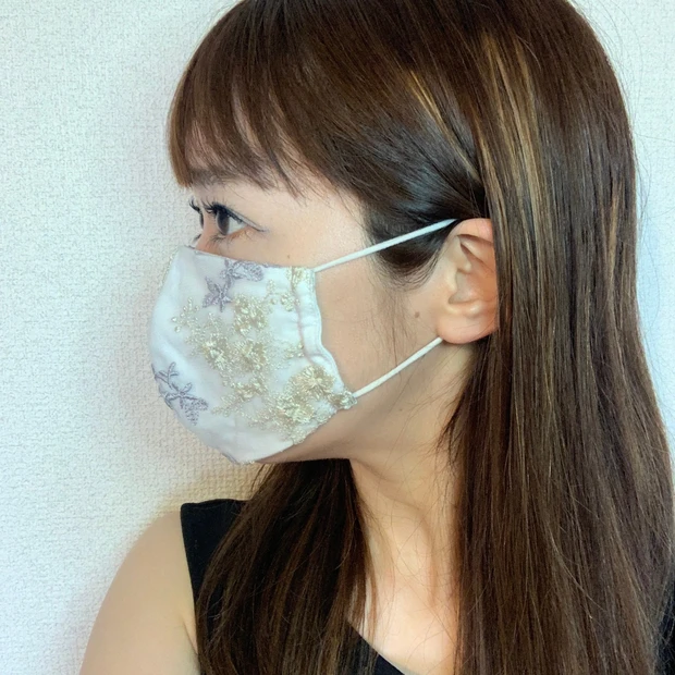 mysty woman フローラル刺繍マスク