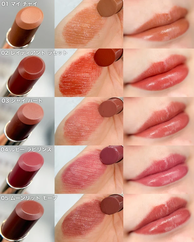 RMK　デューイメルトリップカラー　全色スウォッチ01〜05