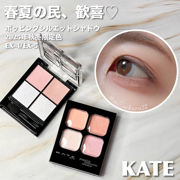 KATE　ケイト　ポッピングシルエットシャドウ　限定色　EX-4「コットンブルーポップ」　EX-5「コットンピンクポップ」