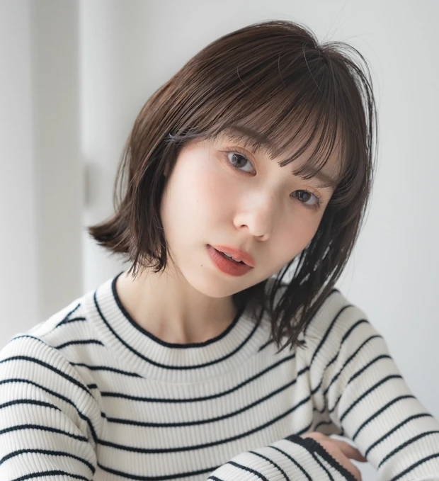 6トーン程度の暗髪