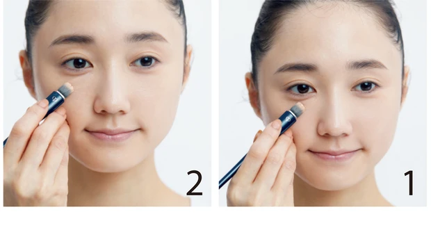 オレンジでクマを消しベージュでトーンアップ