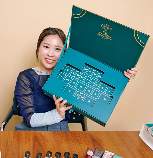 クリスマスコフレ 2025 SABON  アドベントカレンダー マキアエディター 萩原