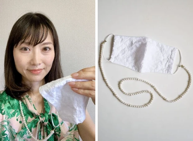 マスクとパールのマスクストラップ