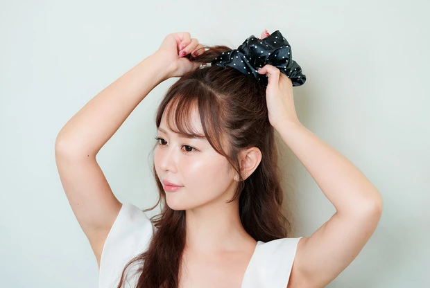 マキア ヘアアレンジ ハーフアップ how to プール 声優 井口裕香 4