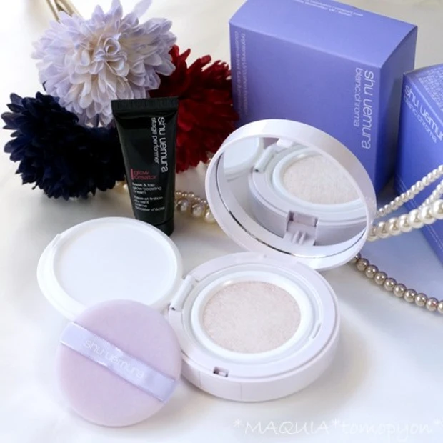 新作クッションファンデで、即ツヤ美肌！シュウウエムラ◆ブランクロマ ブライトニングUV クッションファンデーション