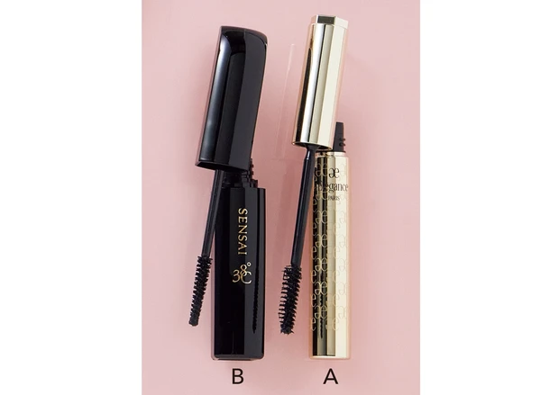 A グラヴィティレス マスカラ BK10 ￥4400／エレガンス コスメティックス　B センサイ　ラッシュレングスナー　38℃ ￥4400／カネボウ化粧品