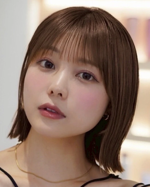 ヘアカタログ　ボブ　ボブヘア　前髪あり　正面