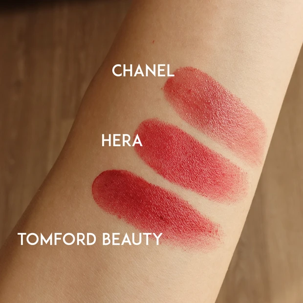 【赤リップ3選】既存色から選ぶ「一生推したい」運命レッド：スウォッチ比較