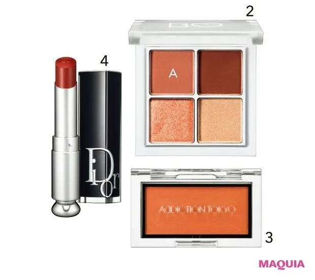 【おすすめブラウンリップ⑥】ディオール アディクト リップスティック 716_ディオール アディクト リップスティック 716の使い方_B IDOL THE アイパレ 105 ¥1980/かならぼ(限定品)_ザ ブラッシュ マット 003M ¥3300/アディクション ビューティ_ディオール アディクト リップスティック 716 ¥4950/パルファン・クリスチャン・ディオール