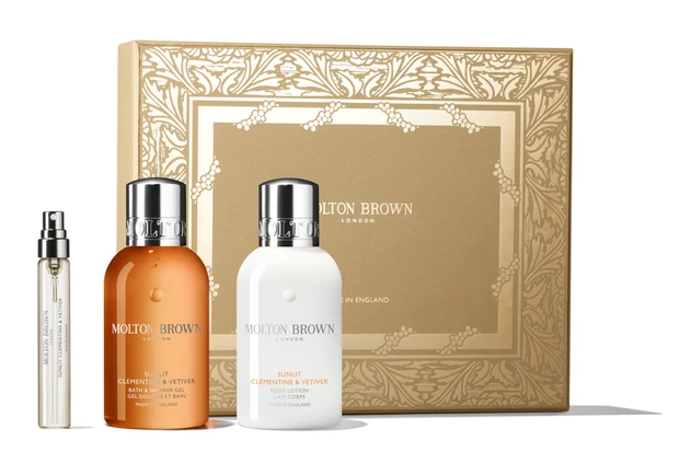 モルトンブラウンクリスマスコフレ2025 サンリット クレメンタイン＆ベチバー フレグランス レイヤリング コレクション