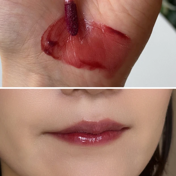 Coralhaze コーラルヘイズ デュードロップティント 209Crush スウォッチ 仕上がり