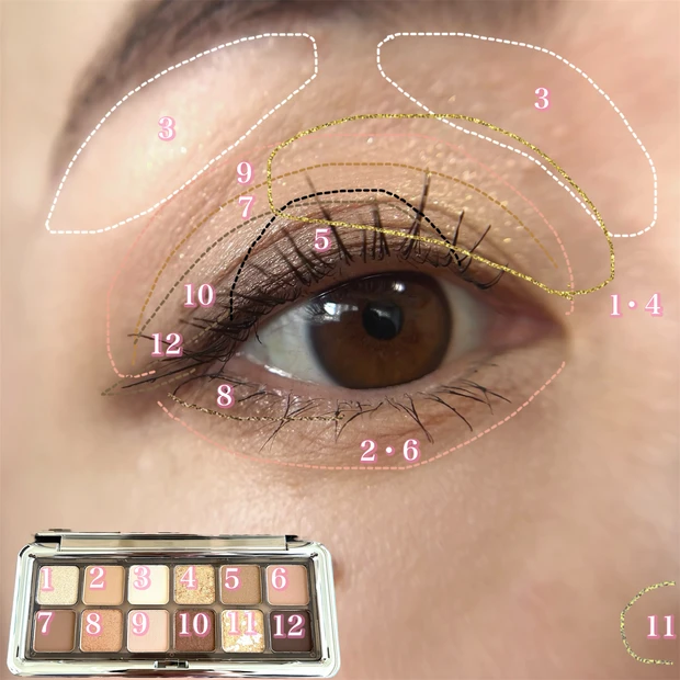 ニューテイク アイシャドウパレット G(クワイエットブラウン)　スウォッチ