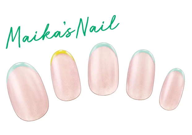 山本舞香 天然石リング×夏ネイル デザイン①