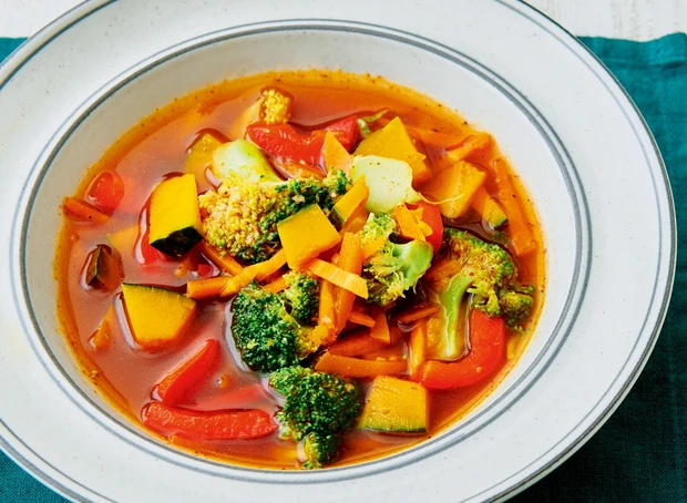 かぼちゃとブロッコリーのオイスターソーススープ