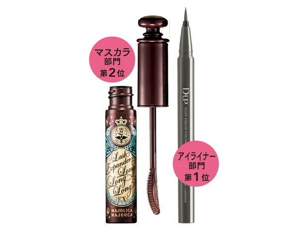 （右から）アイライナー部門第1位　マスカラ部門第2位
