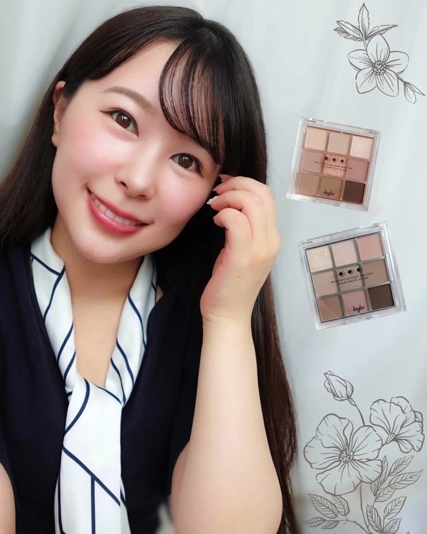 keybo フォールインラブ シャドウパレット04で仕上げた、ブルベ冬向け好印象お仕事アイメイク