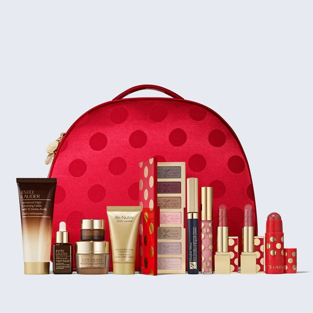 未使用ESTEE LAUDER クリスマス限定コフレ エスティ ローダー22年クリスマスコフレ、“名品コスメ”現品入り