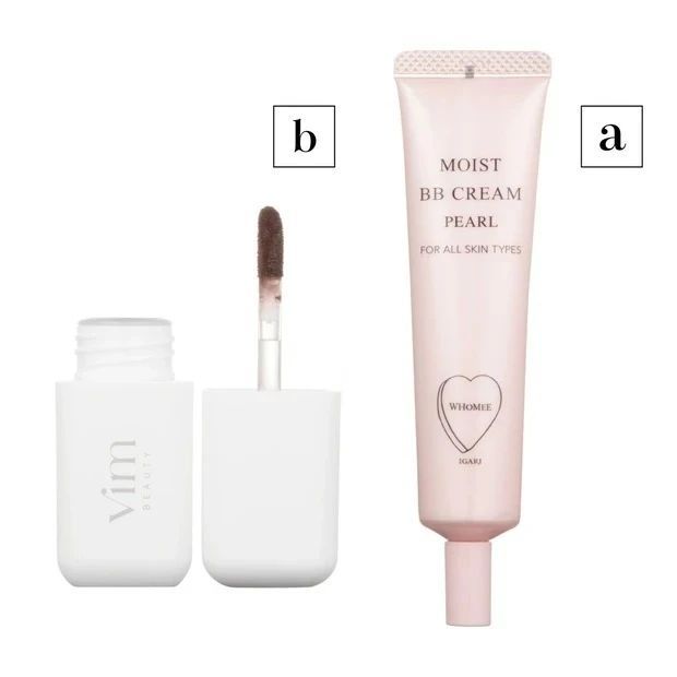 【JINS×イガリシノブ】丸顔さんにおすすめのメガネ&メイク_フーミー モイストBBクリーム パール SPF20・PA++ 27g ¥1980/Nuzzle_マイ コンフィデンス リップ スフレ マット cacao 70% brown ¥1890/vim BEAUTY