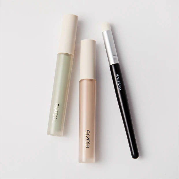 サナ エクセル エシリアル セラムコンシーラー ロージーローザ ポイントメイクアップ ブラシセット プチプラコスメ お悩み カバーメイク ベースメイク 赤み ニキビ 2026春新作