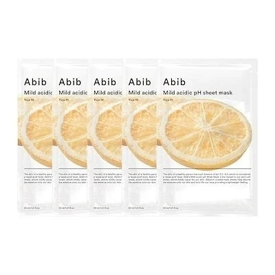 肌悩み別おすすめ韓国シートマスク_アビブ 弱酸性pHシートマスクゆずフィット 5枚 ¥1920