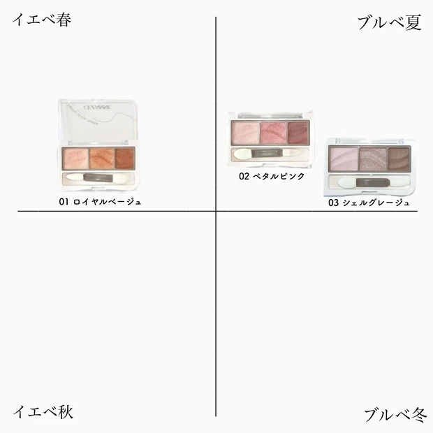 セザンヌ ライティングアップアイシャドウ 全色 パーソナルカラー