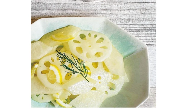 梨とれんこんのハニーレモンマリネ