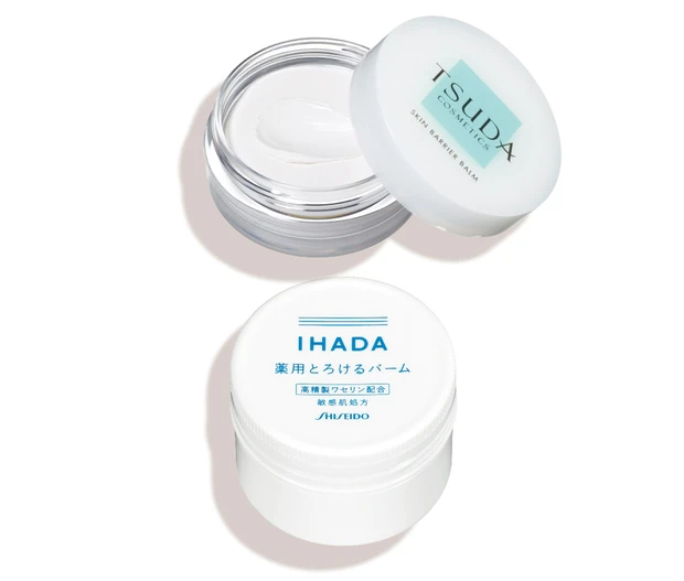 （上から）スキン バリア バーム 18g ¥5940／ドクター津田コスメラボ　イハダ  薬用バーム〈医薬部外品〉20g ¥1485（編集部調べ）／資生堂薬品 