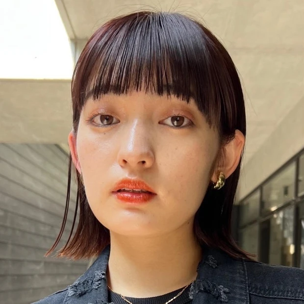 ボブ　ヘア　髪型　ヘアスタイル　大人　前髪あり　30代　40代