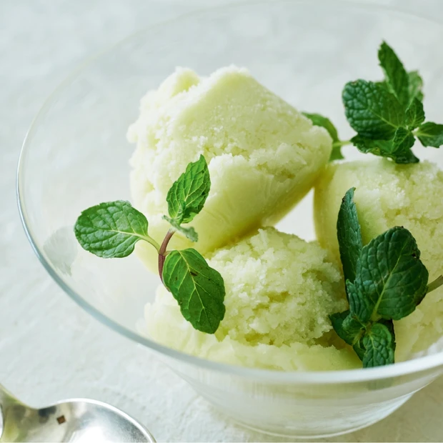 おうち時間にぴったり! ミントが香るメロン豆乳アイスクリーム