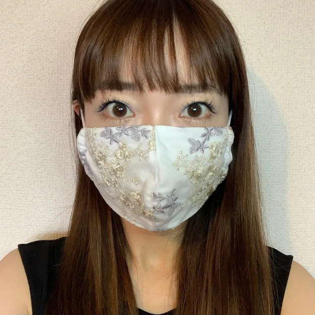 mysty woman フローラル刺繍マスク
