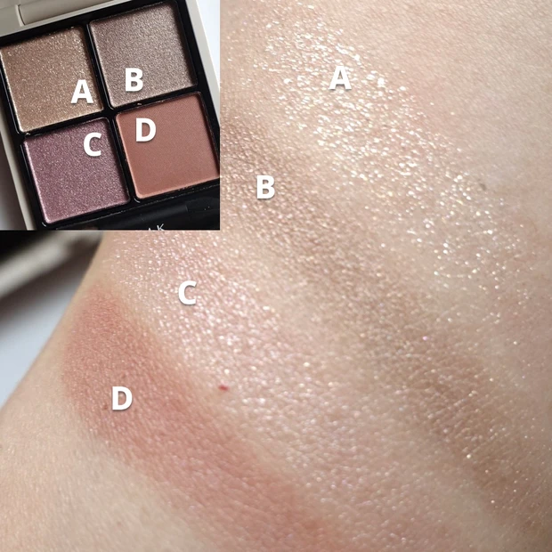 RMK シンクロマティック アイシャドウパレット EX-18 ナイーブ ナイツのスウォッチ