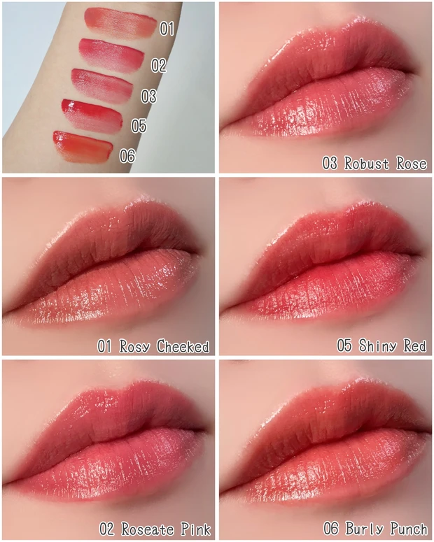 ベイビーブライト リジュライト ジェリーティント 唇に塗った様子