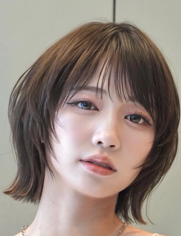 髪型　ボブ　レイヤーボブ　ハッシュカット　前髪あり　カットのポイント