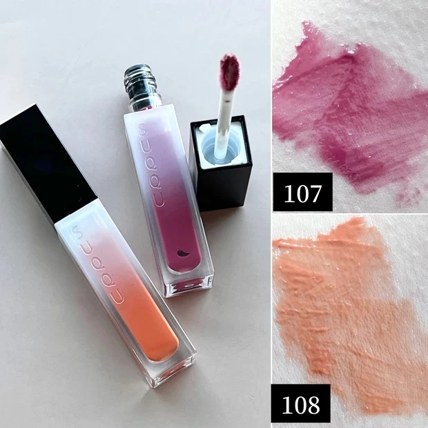 2024年夏新色リップ_SUQQU トリートメント ラッピング リップ 107／108_スウォッチ