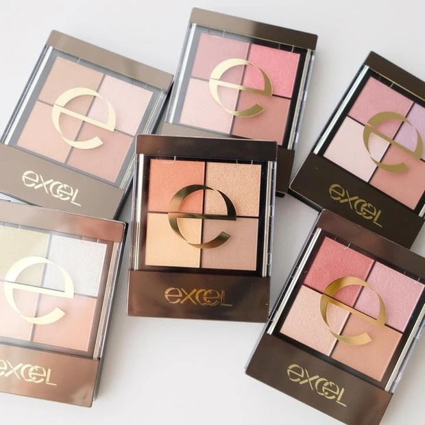 【4位】エクセルの人気アイシャドウがリニューアル! 捨て色なしの4色パレットを全色スウォッチ