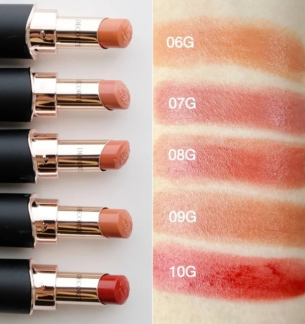 ルージュデコルテ クリームグロウのスウォッチ 06Gから10G