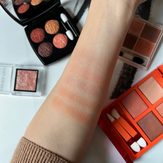 オレンジアイシャドウ　デパコス　CANMAKE TOMFORD CHANEL ADDICTION アイシャドウ比較