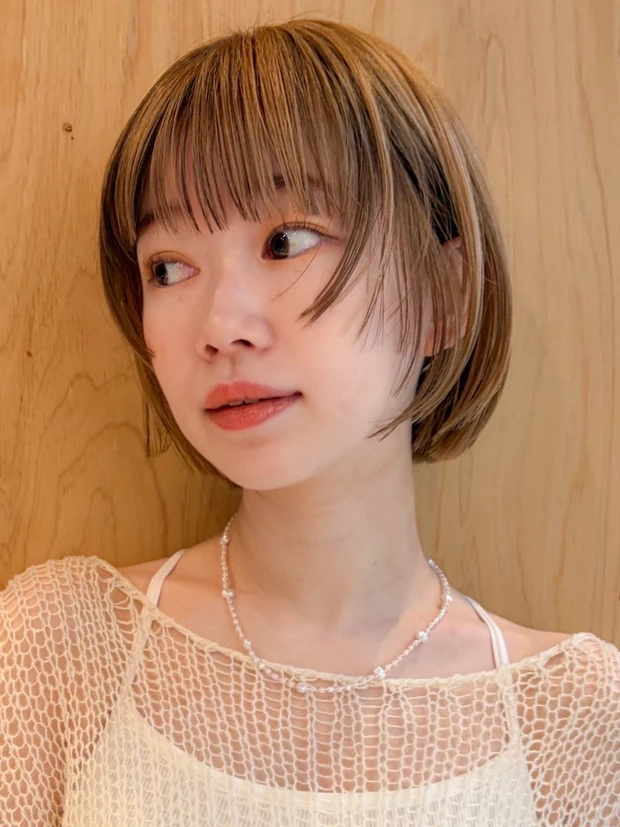 髪型　レイヤーボブ　ボブヘア　デザインカラー　スタイリング