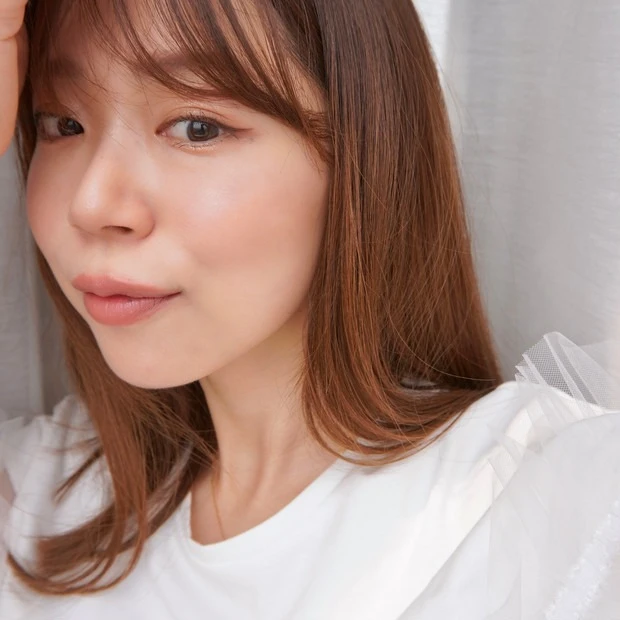 【おすすめ粘膜リップ①】 ヴィセ「ネンマクフェイク ルージュ」 人気色「PK850 うさぎの恋人」　スウォッチ　着画像　仕上がり