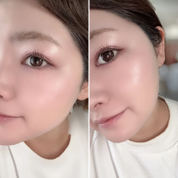 キャンメイク 新作 グロウフルールチークス 19 さくらんぼソーダフルール 仕上がり