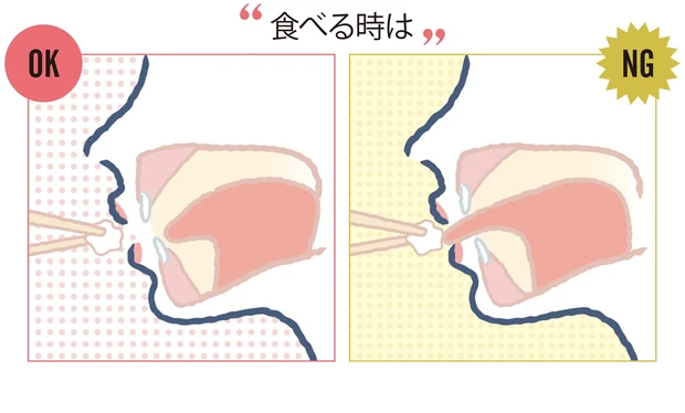 食べる時は
